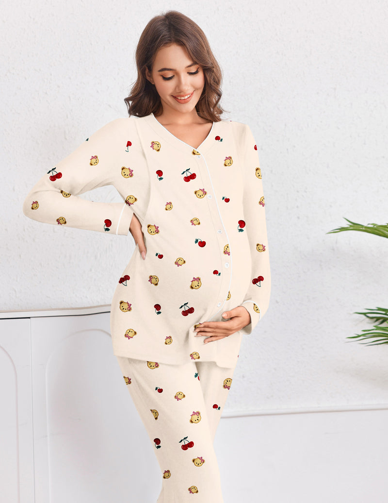 Maternity Pajama Set Button Down Nursing Pajamas