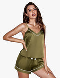 2 Pieces Cami Satin Pajamas Set (US Only)