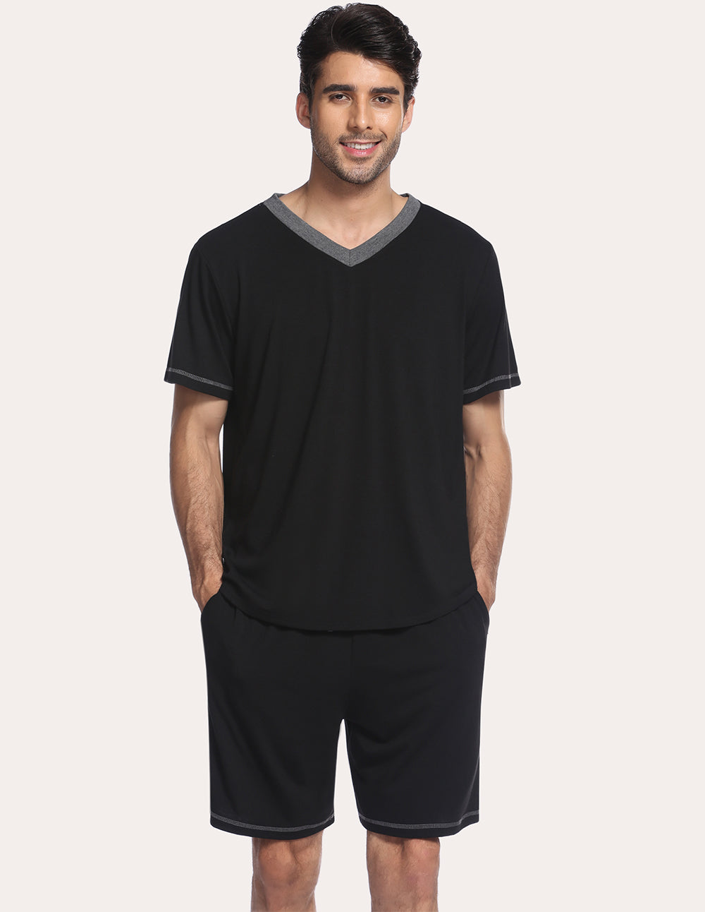 Men Pajamas T-shirt Shorts Set (US Only)