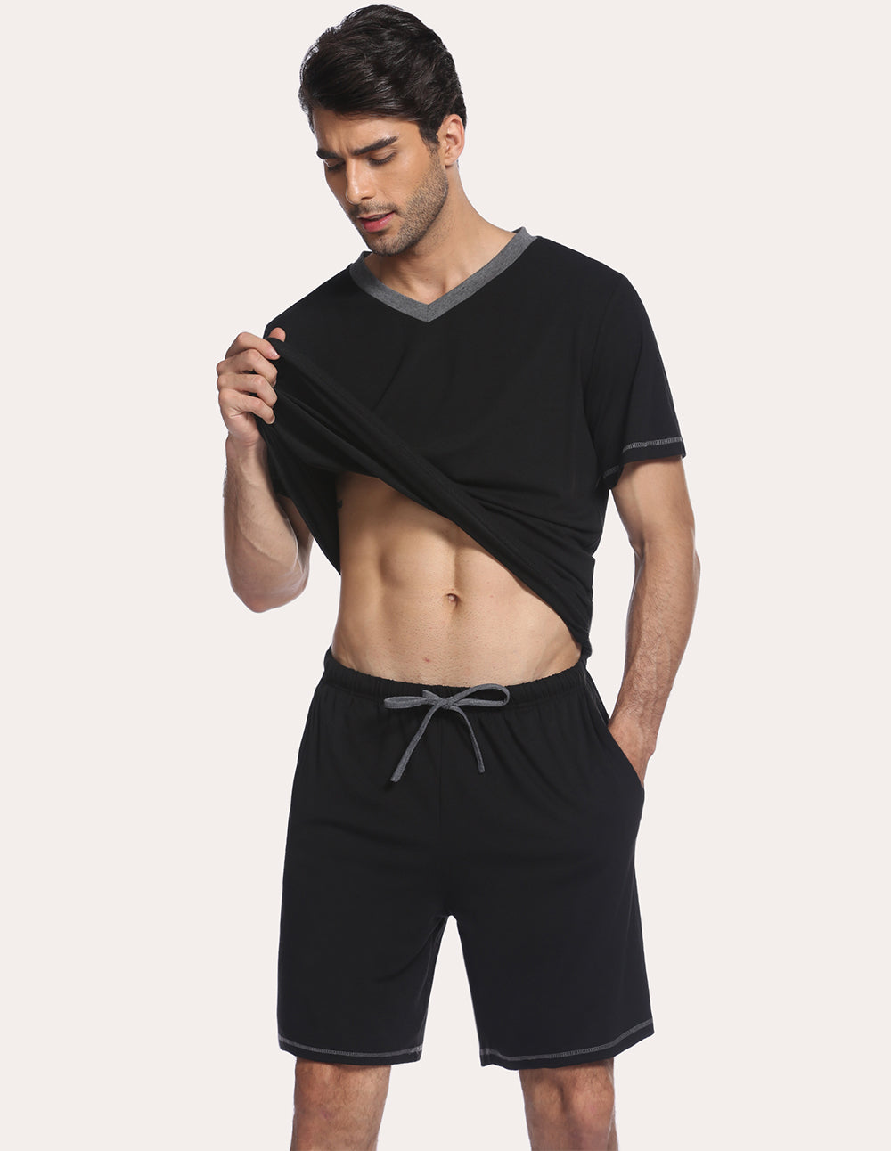 Men Pajamas T-shirt Shorts Set (US Only)