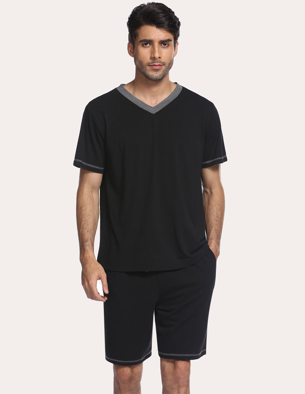 Men Pajamas T-shirt Shorts Set (US Only)