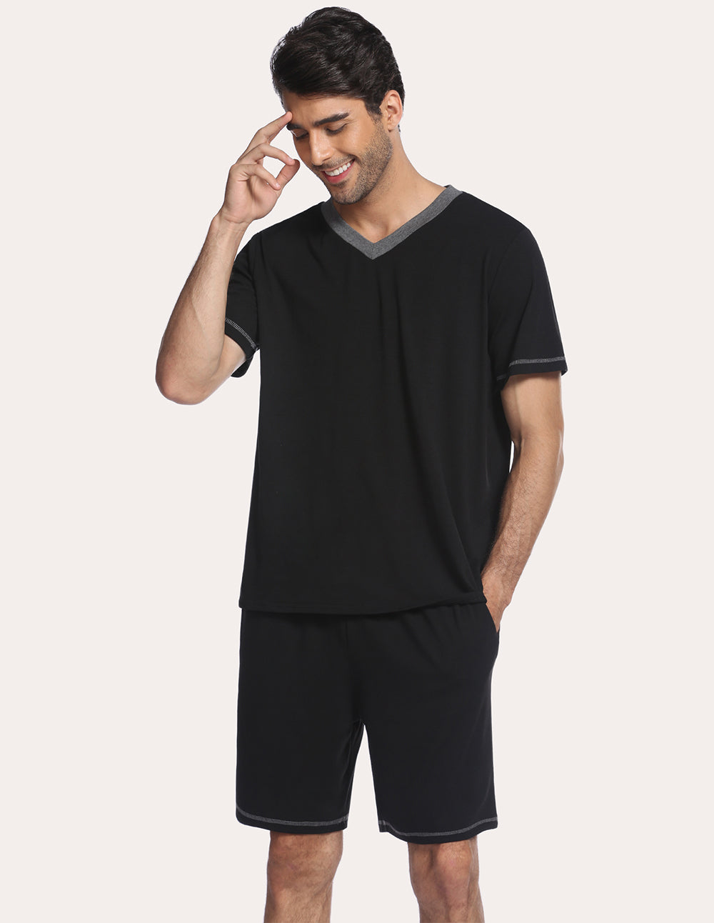 Men Pajamas T-shirt Shorts Set (US Only)
