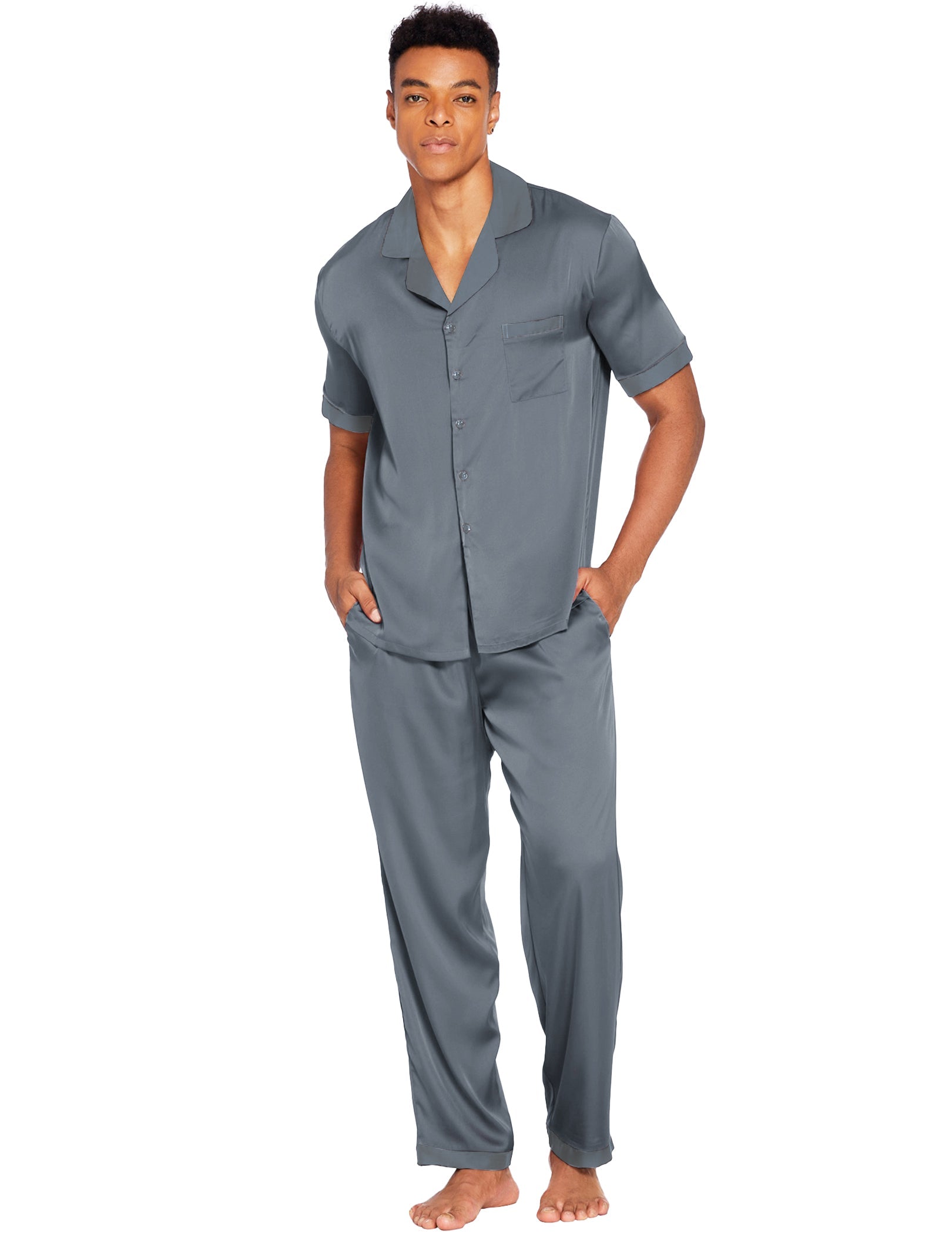Men Classic Satin Pajamas Set (US Only)