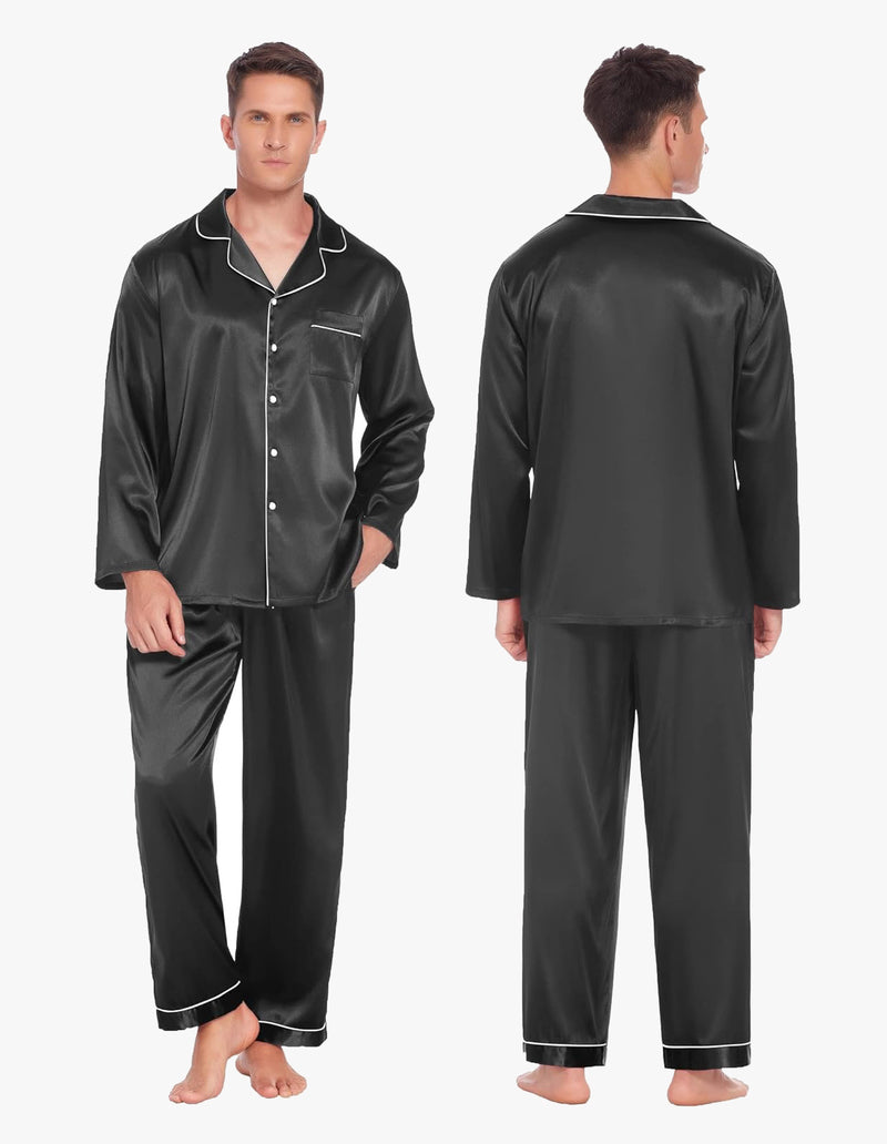 Couples Matching Pajamas Silk Satin Loungewear Pjs Set