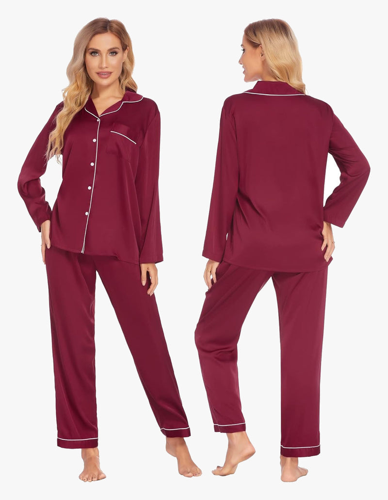 Couples Matching Pajamas Silk Satin Loungewear Pjs Set