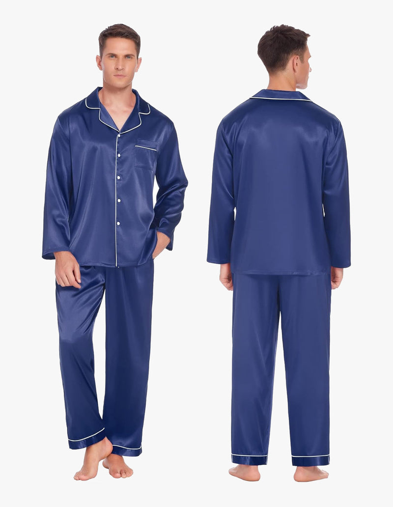 Couples Matching Pajamas Silk Satin Loungewear Pjs Set