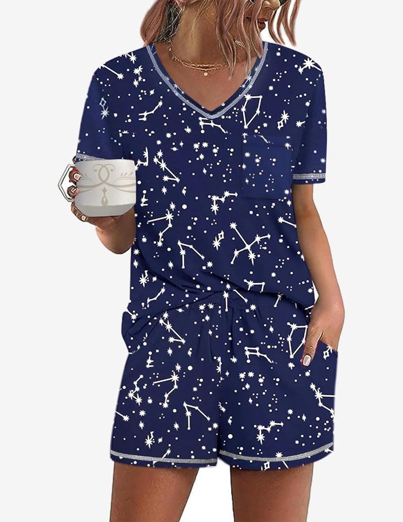 Teddy Pajamas Sets Short Sleeve Lounge Sets