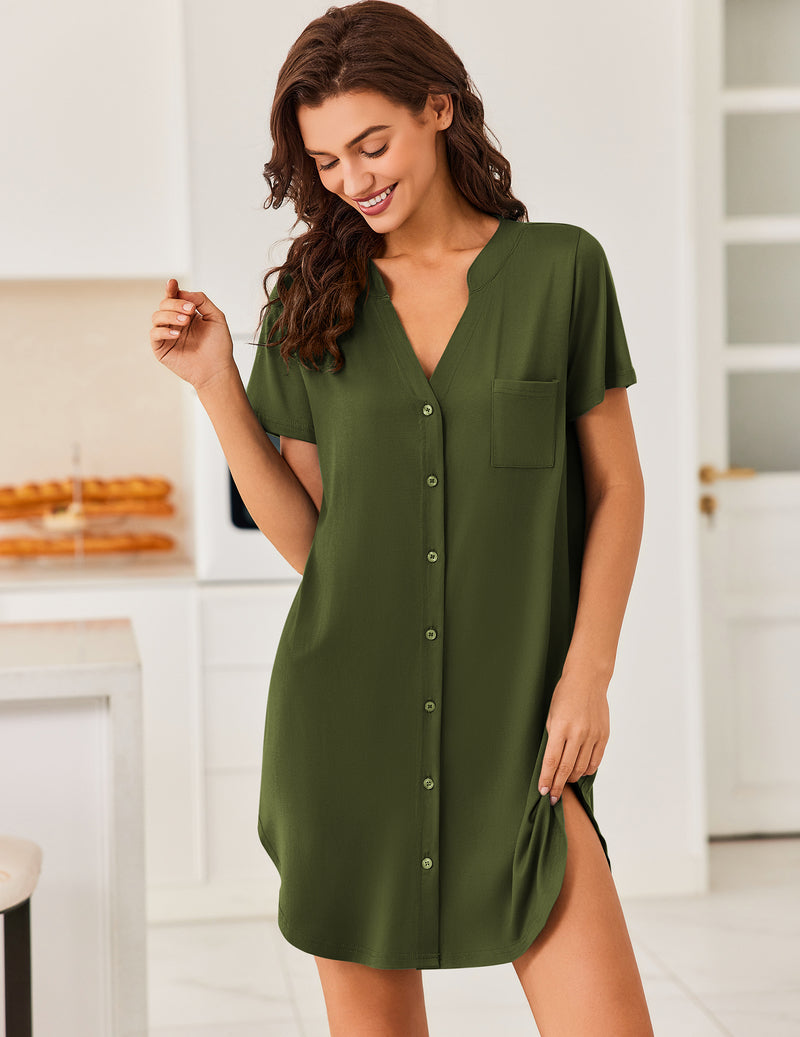 Teddy Nightgown V Neck Sleepwear (US Only)