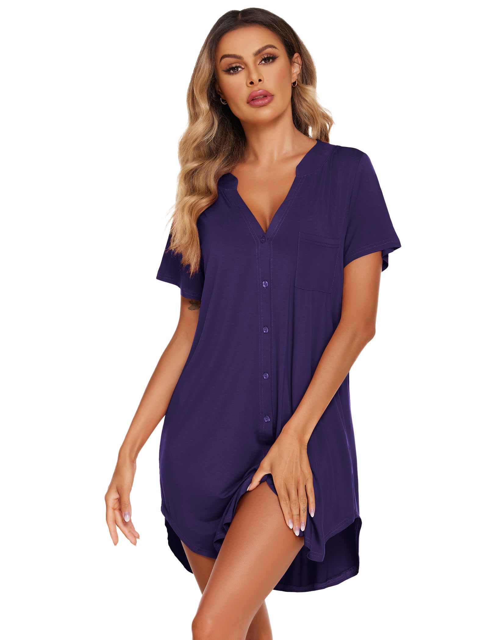 Teddy Nightgown V Neck Sleepwear (US Only)