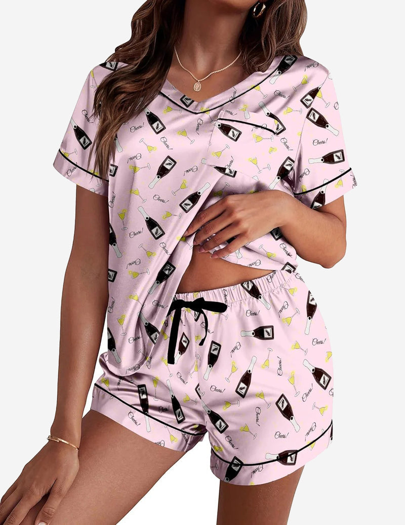 Silk Pajama Satin Pj Set Two Piece Soft Sets