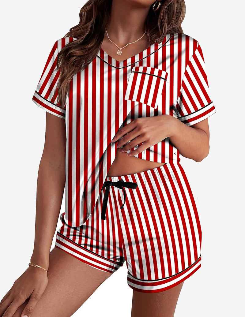 Silk Pajama Satin Pj Set Two Piece Soft Sets