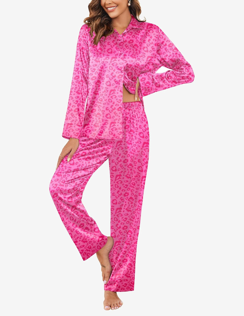 Silk Satin Long Sleeve Pajamas Set