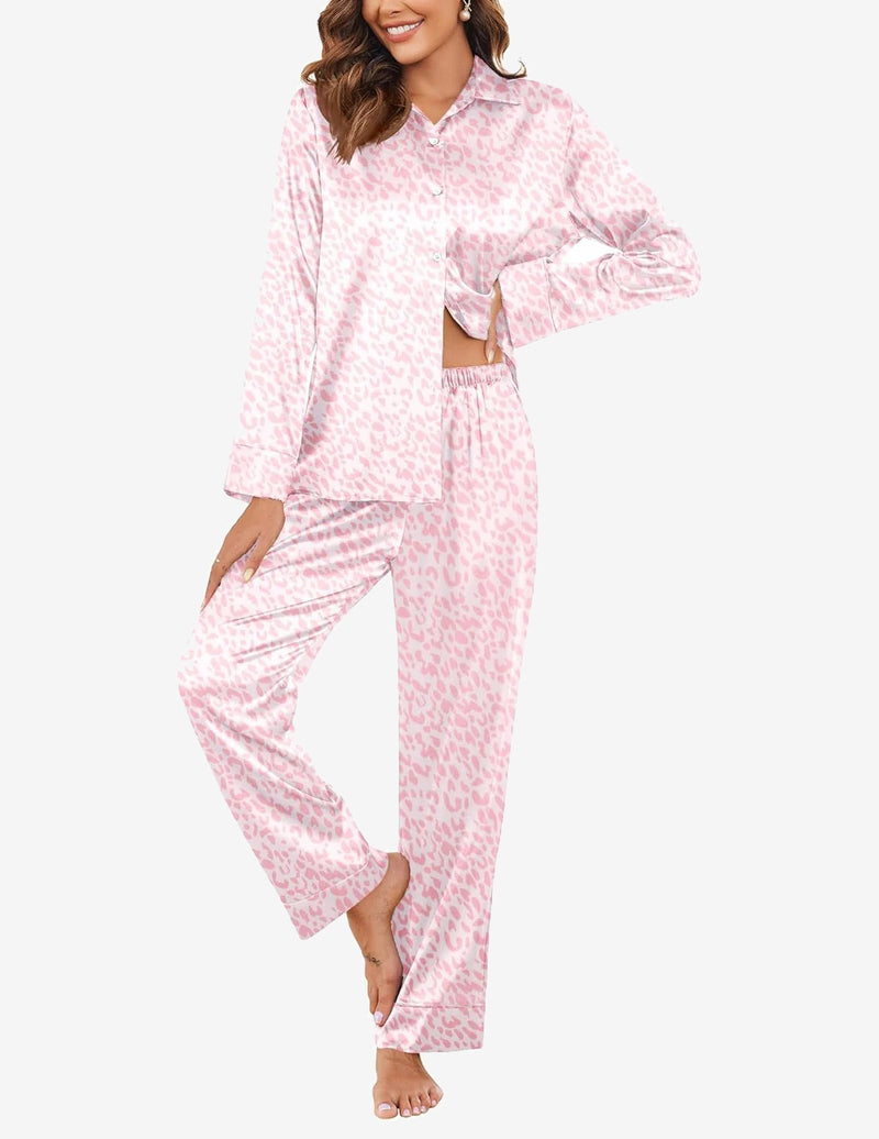 Silk Satin Long Sleeve Pajamas Set