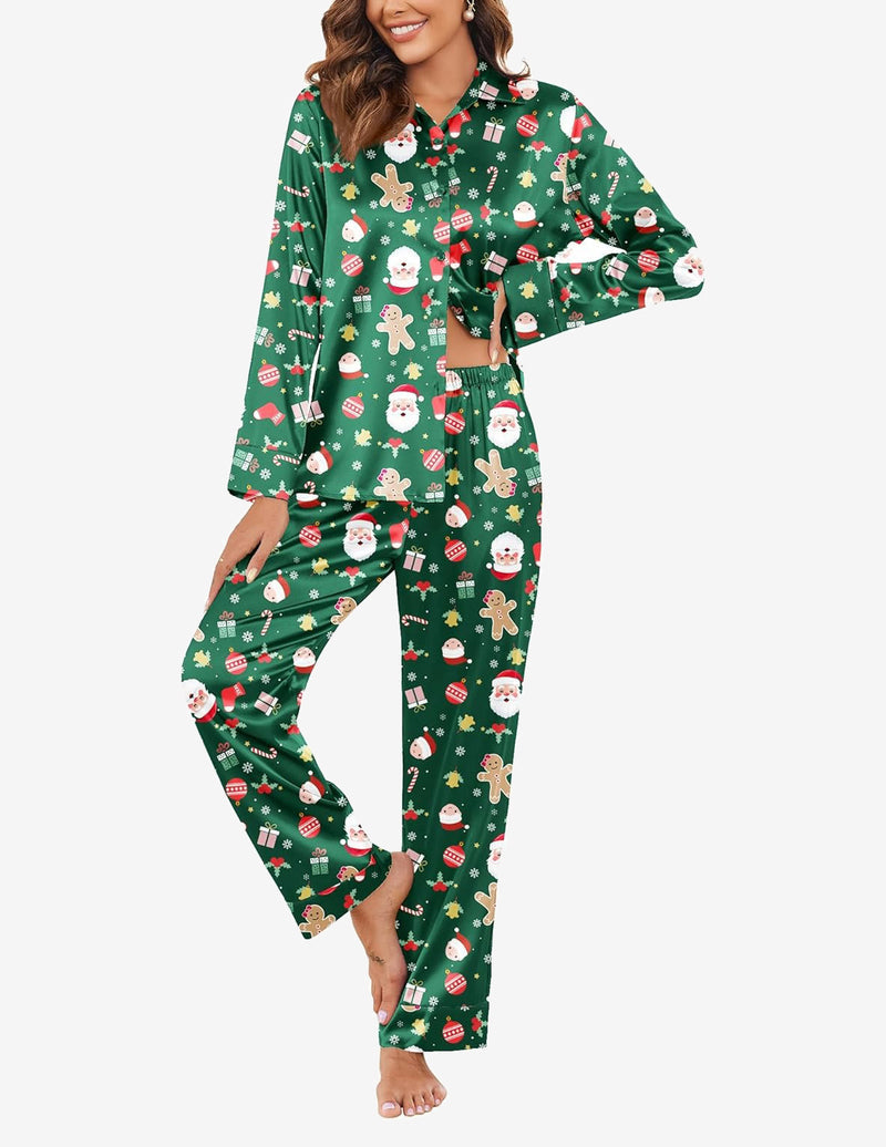 Silk Satin Long Sleeve Pajamas Set