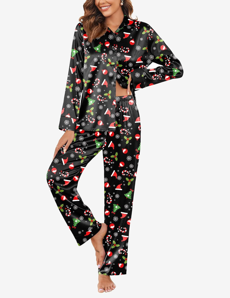 Silk Satin Long Sleeve Pajamas Set