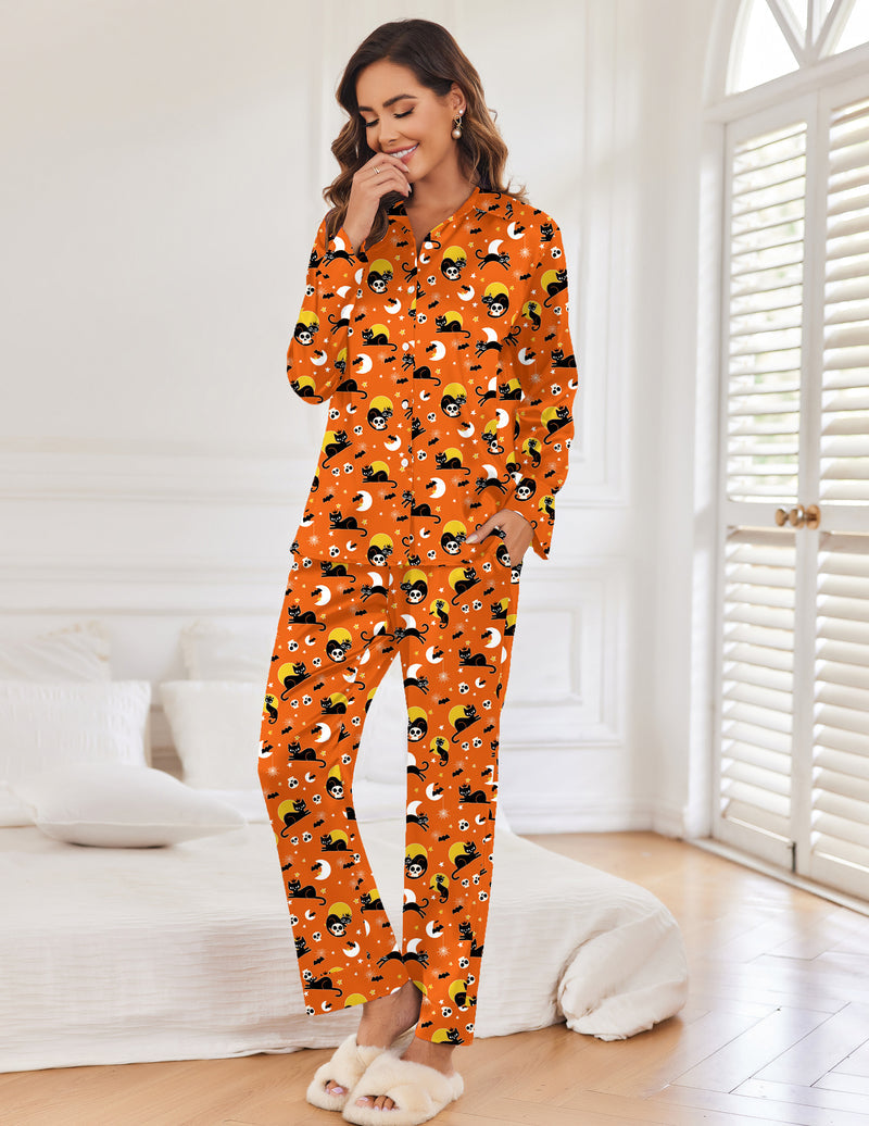 Silk Satin Long Sleeve Pajamas Set