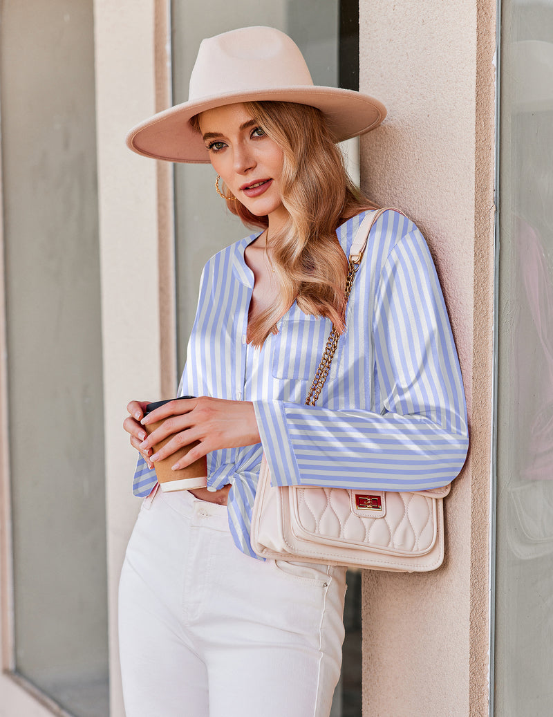 Satin Long Sleeve Button Down Pajamas Set (US Only)