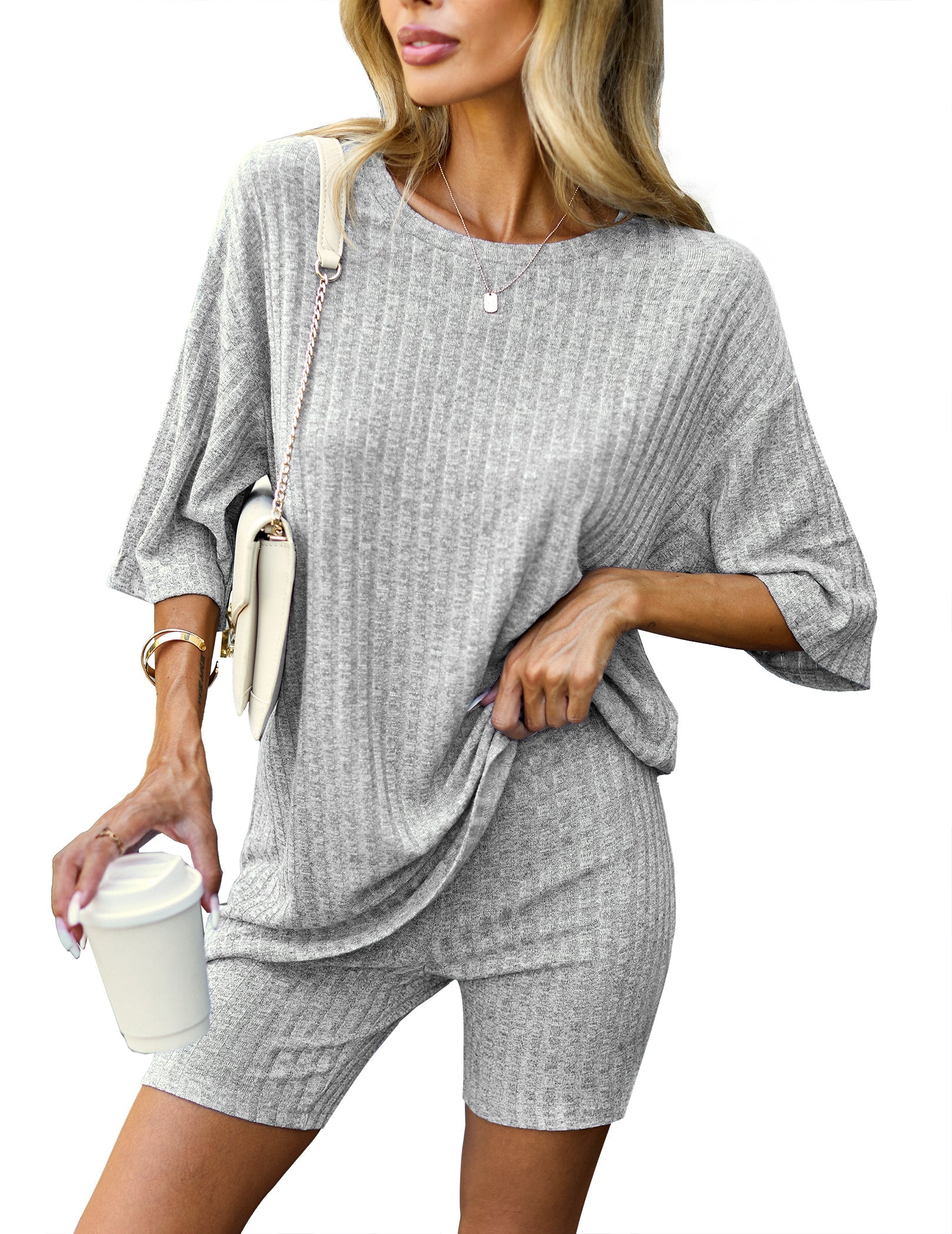 Knit Pajamas 2 Piece Lounge Sets (US Only)