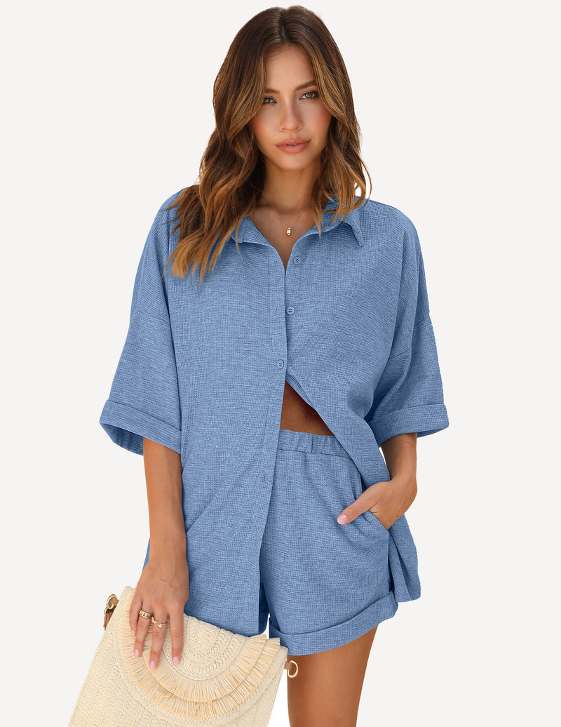 Leisure Waffle 2-Piece Pajama Sets (US Only)