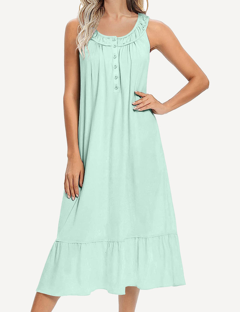 Sleeveless Nightgown with Pockets Soft Nightdress (US Only)