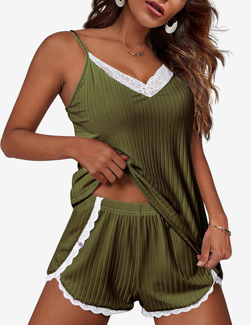 TEDDY Pajama Sets Soft 2 Piece Cami Shorts Set