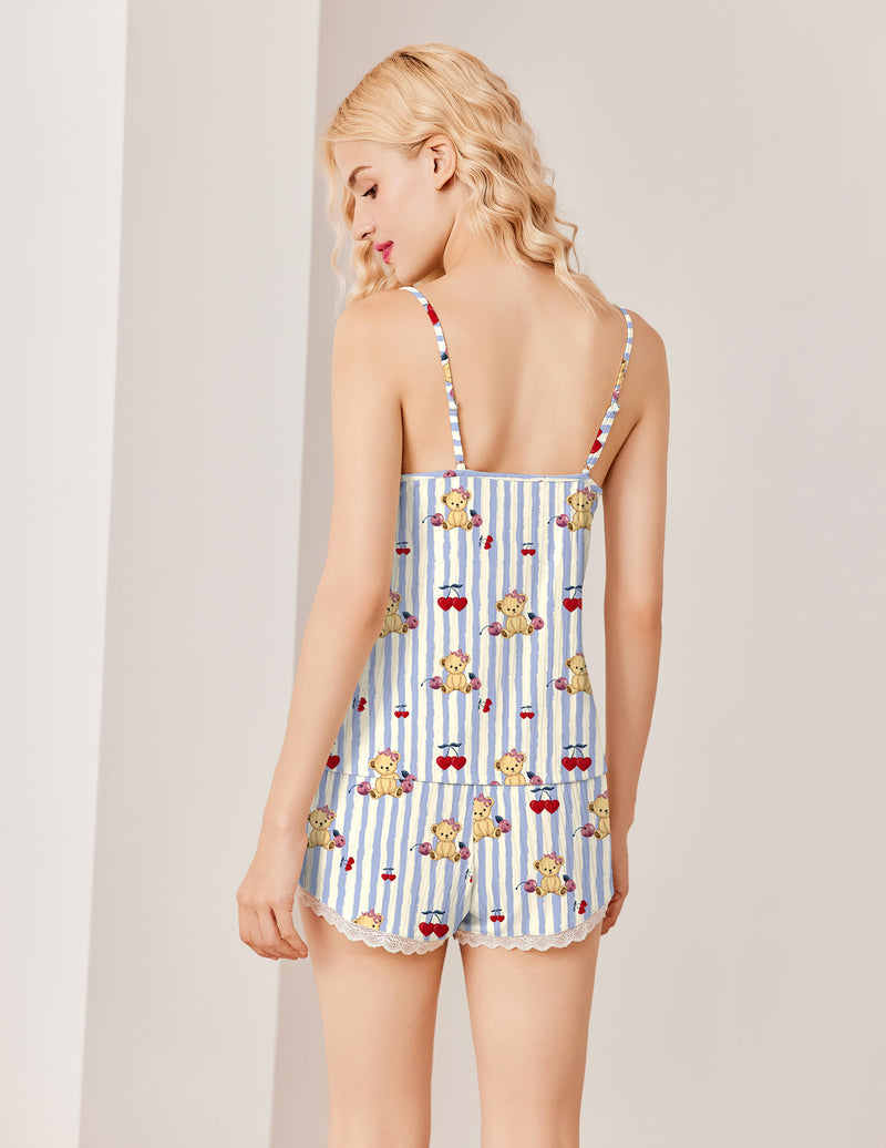 TEDDY Pajama Sets Soft 2 Piece Cami Shorts Set