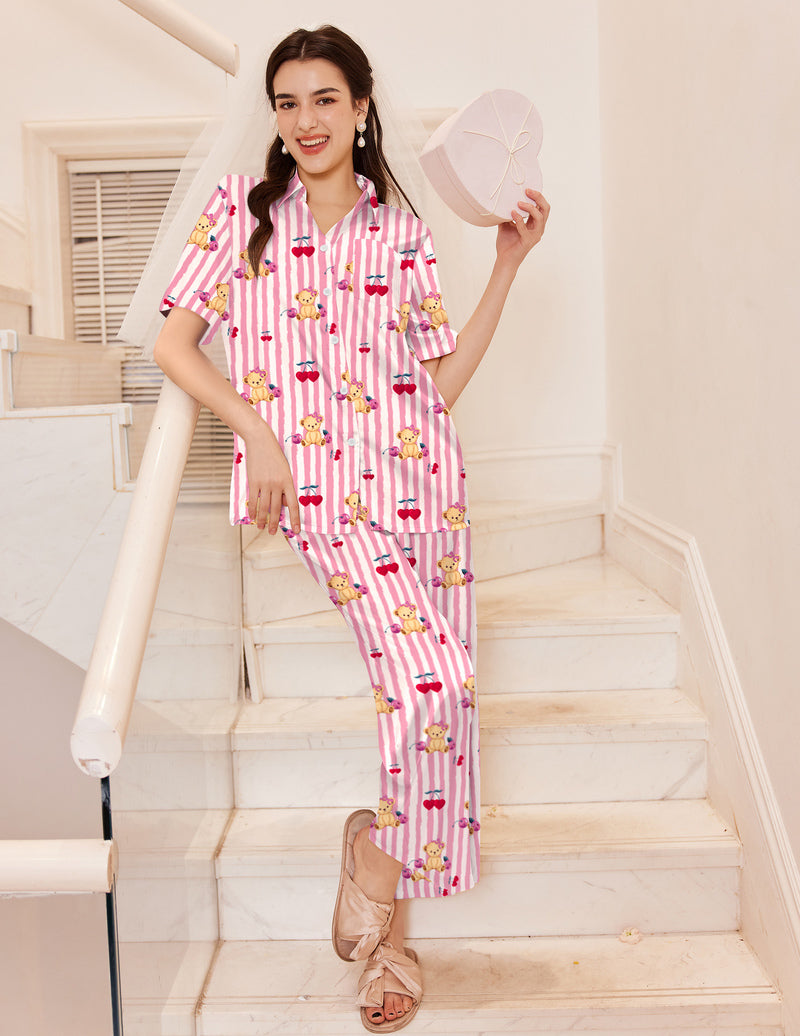 Comfy Satin Teddy 2-Piece Pajamas Set (US Only)
