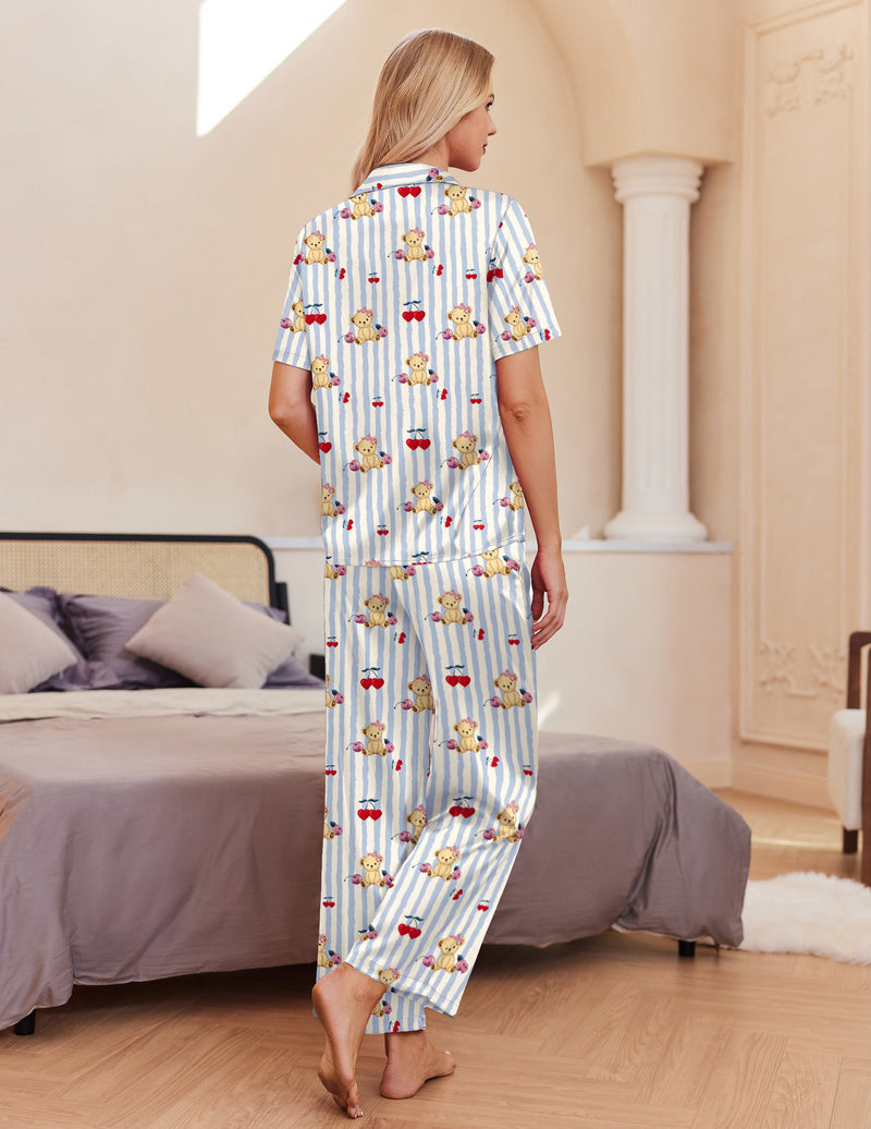 Comfy Satin Teddy 2-Piece Pajamas Set (US Only)