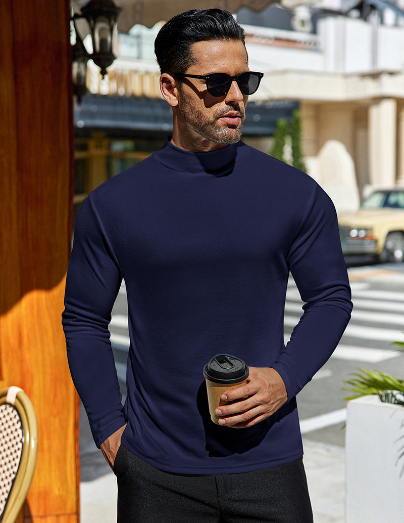 Men Mock Turtleneck Pullover Undershirt (US Only)