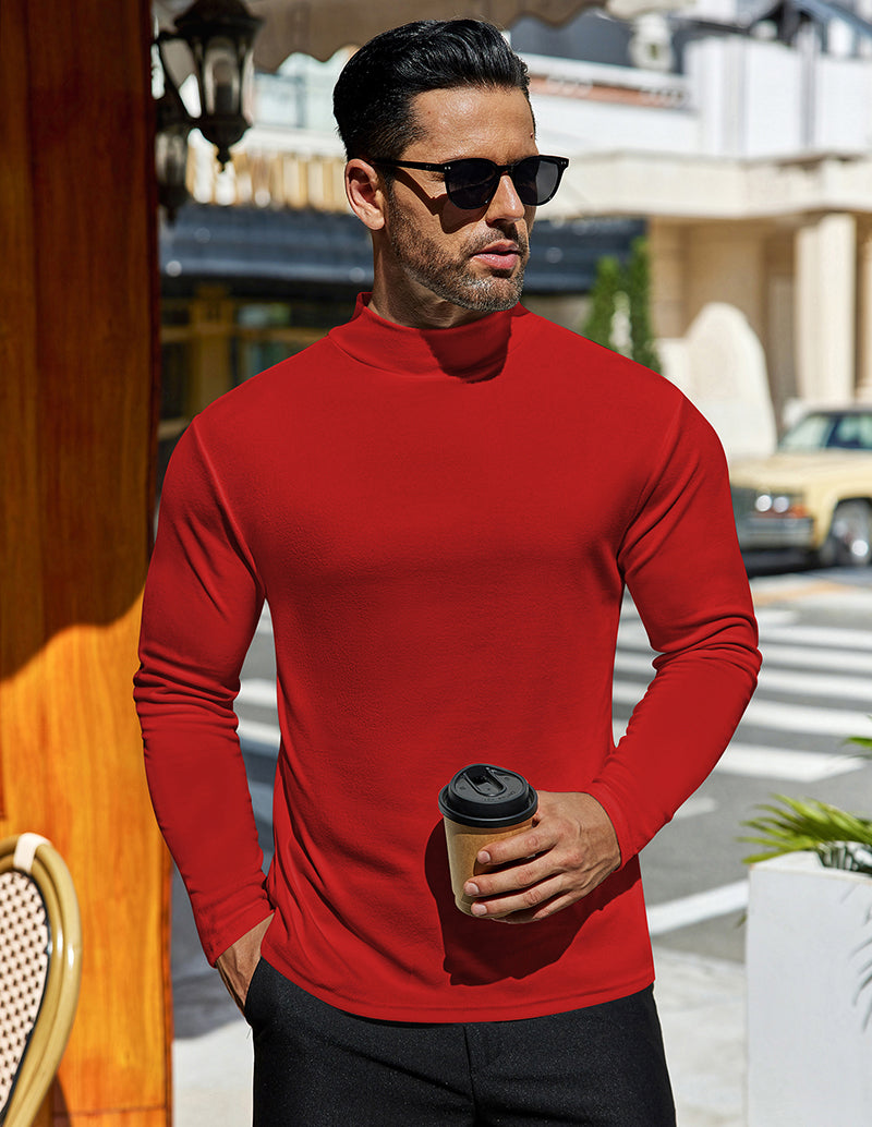 Men Mock Turtleneck Pullover Undershirt (US Only)