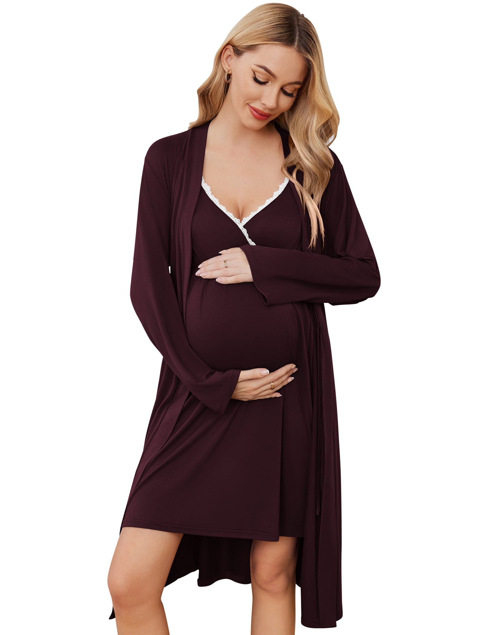 Premium Soft Nursing Gown and Robe Set (US Only)