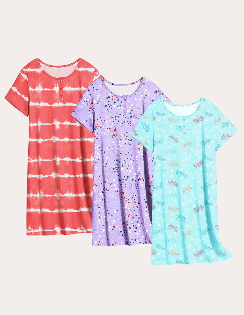 Comfy 3 Pack Short Sleeve Nightgowns (US Only)