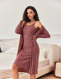 Ribbed Knit 2-Piece Robe Lounge Set (US Only)