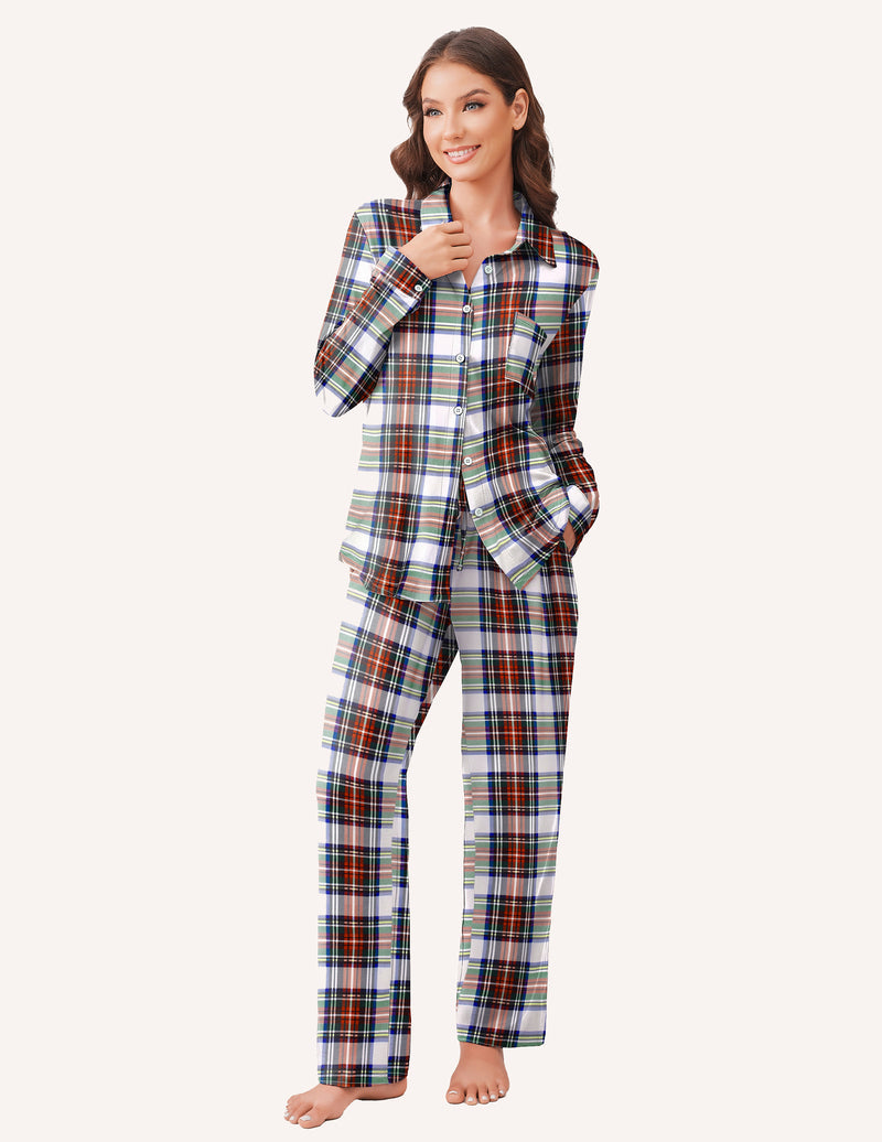Pajama Sets Button Down Pjs Sets Soft Long Sleeve Sleepwear