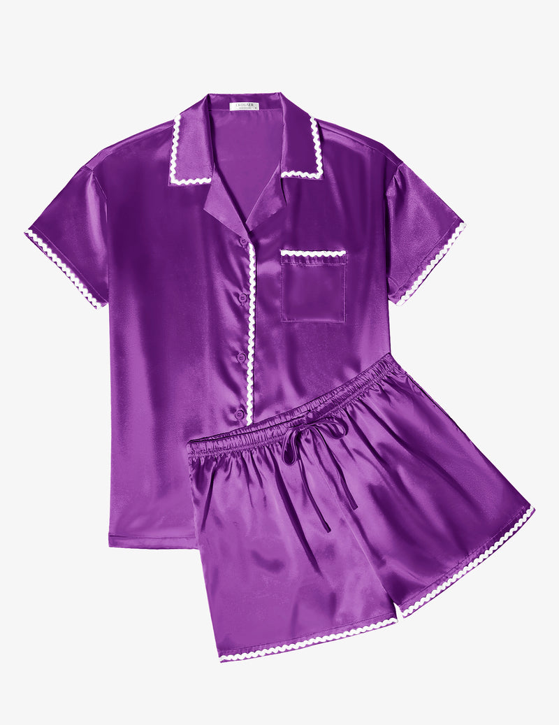 Silk Braided Trim Pajama Set (US Only)