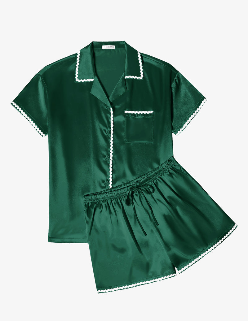 Silk Braided Trim Pajama Set (US Only)