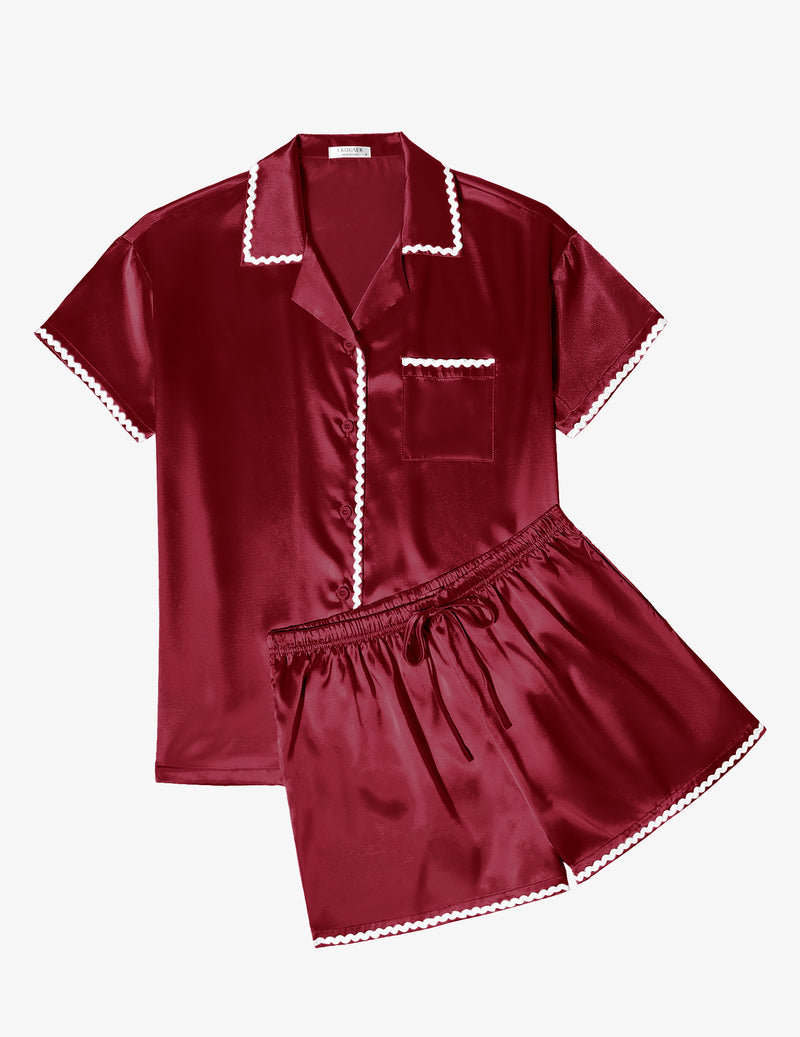 Silk Braided Trim Pajama Set (US Only)
