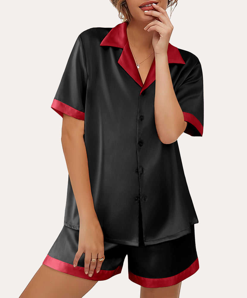 Summer Satin Button Down Pajamas Set (US Only)