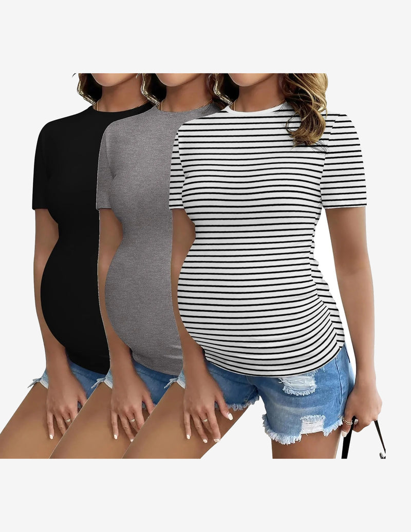 Maternity Shirts 3 Packs Pregnancy Tee Tops