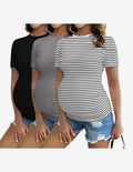 Maternity Shirts 3 Packs Pregnancy Tee Tops