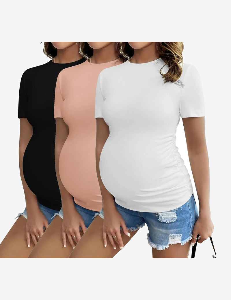 Maternity Shirts 3 Packs Pregnancy Tee Tops