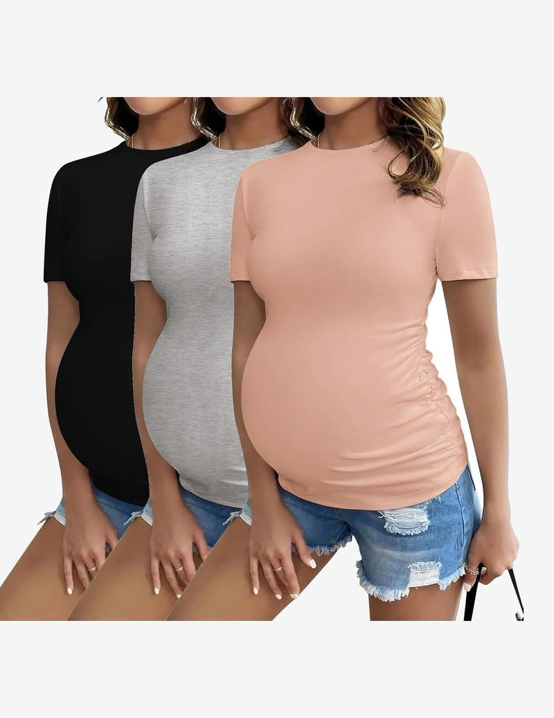 Maternity Shirts 3 Packs Pregnancy Tee Tops