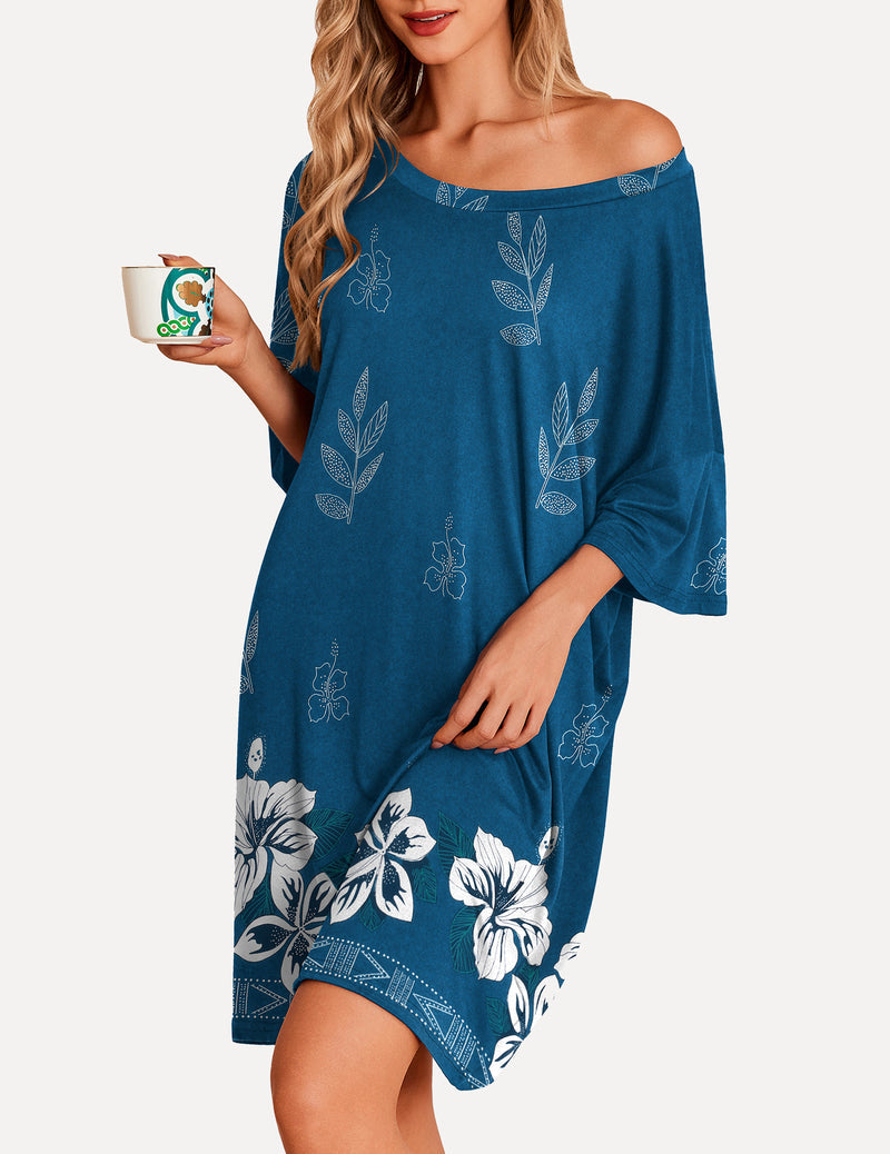 Oversized Sleep Shirt Short Sleeve Nightshirt