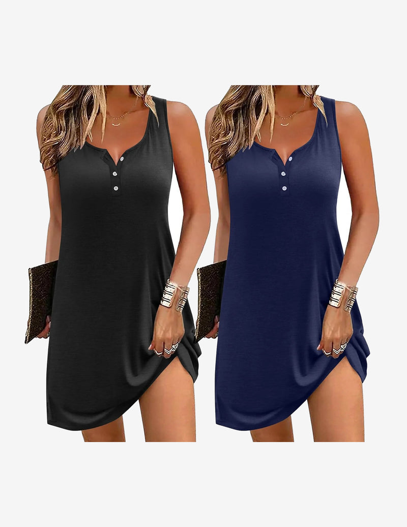 2 Pack Night Gown Soft Sleep Dress
