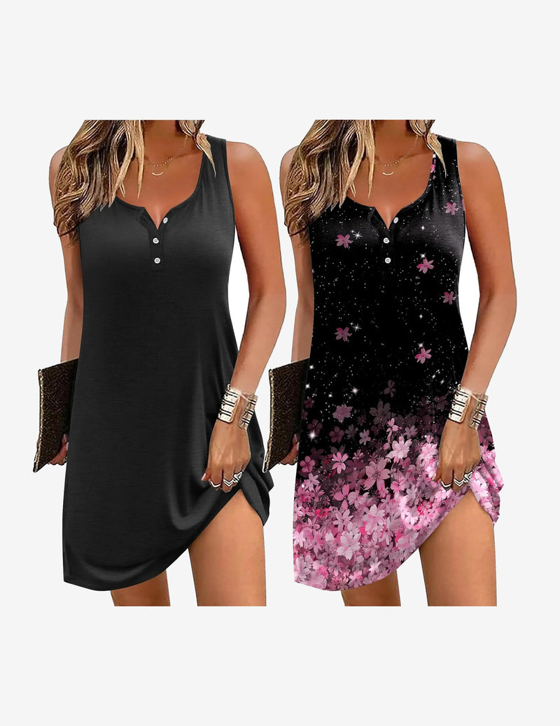 2 Pack Night Gown Soft Sleep Dress