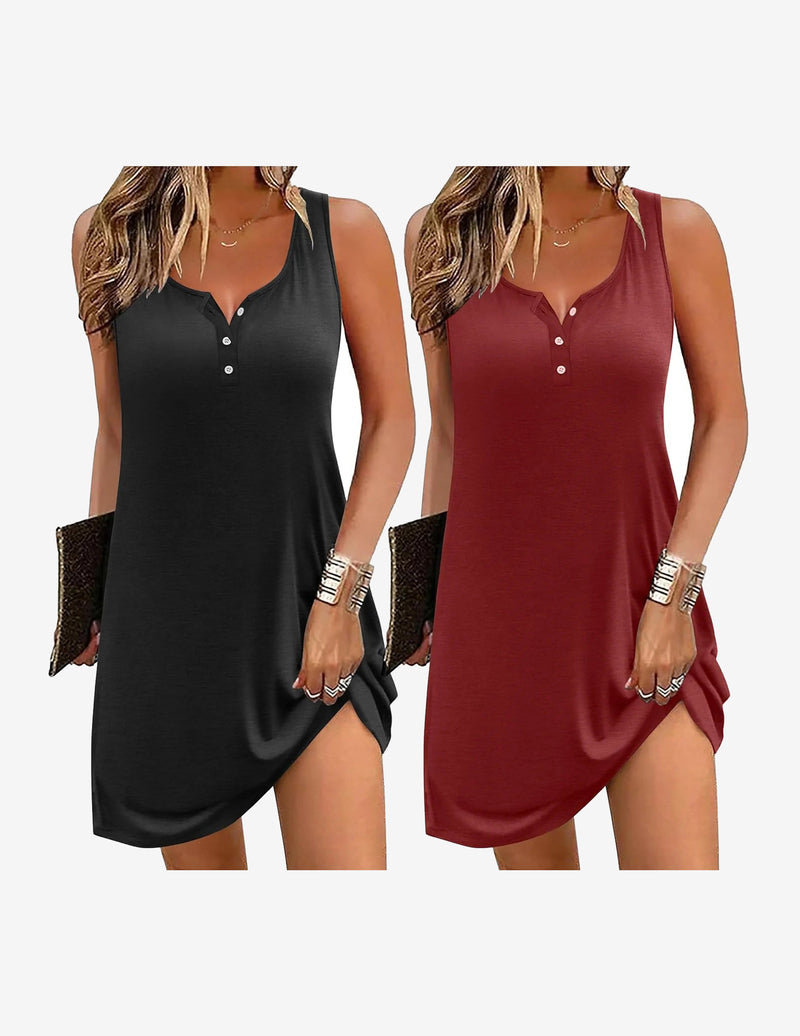 2 Pack Night Gown Soft Sleep Dress