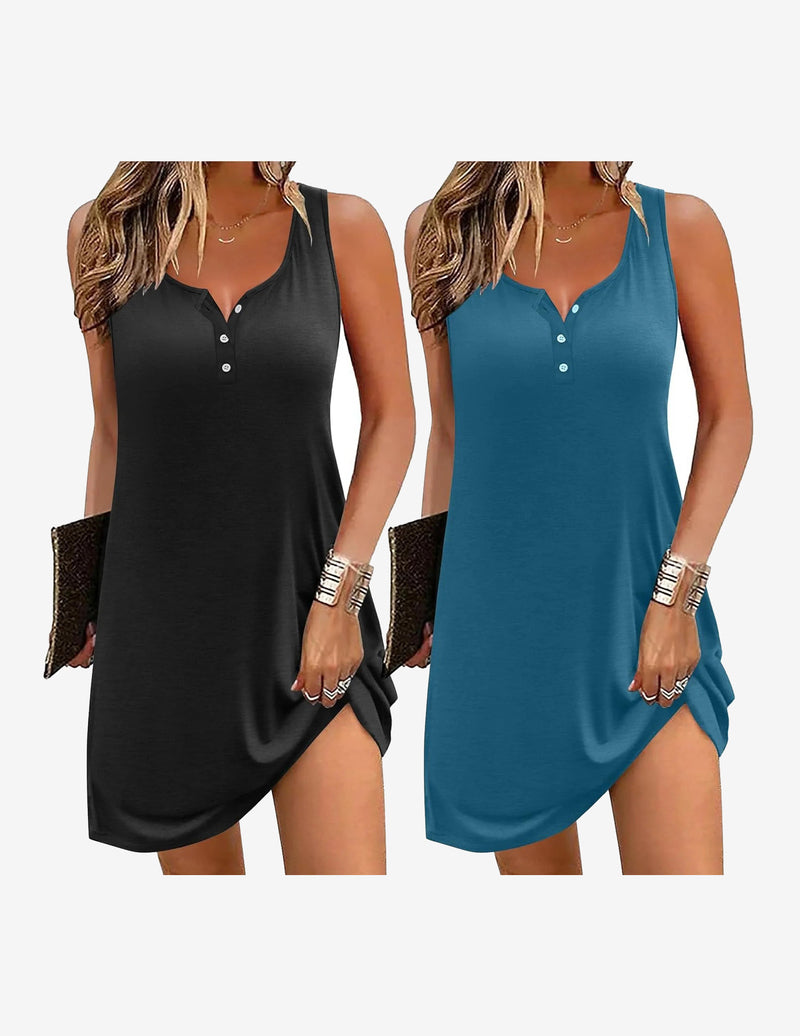2 Pack Night Gown Soft Sleep Dress