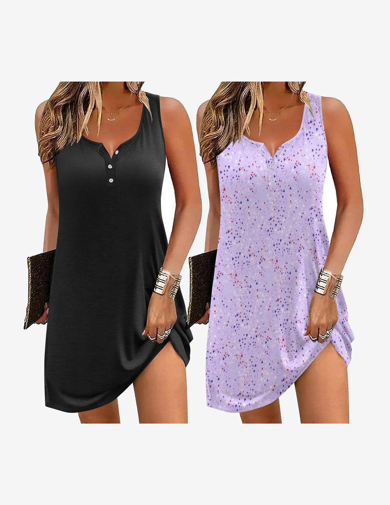 2 Pack Night Gown Soft Sleep Dress