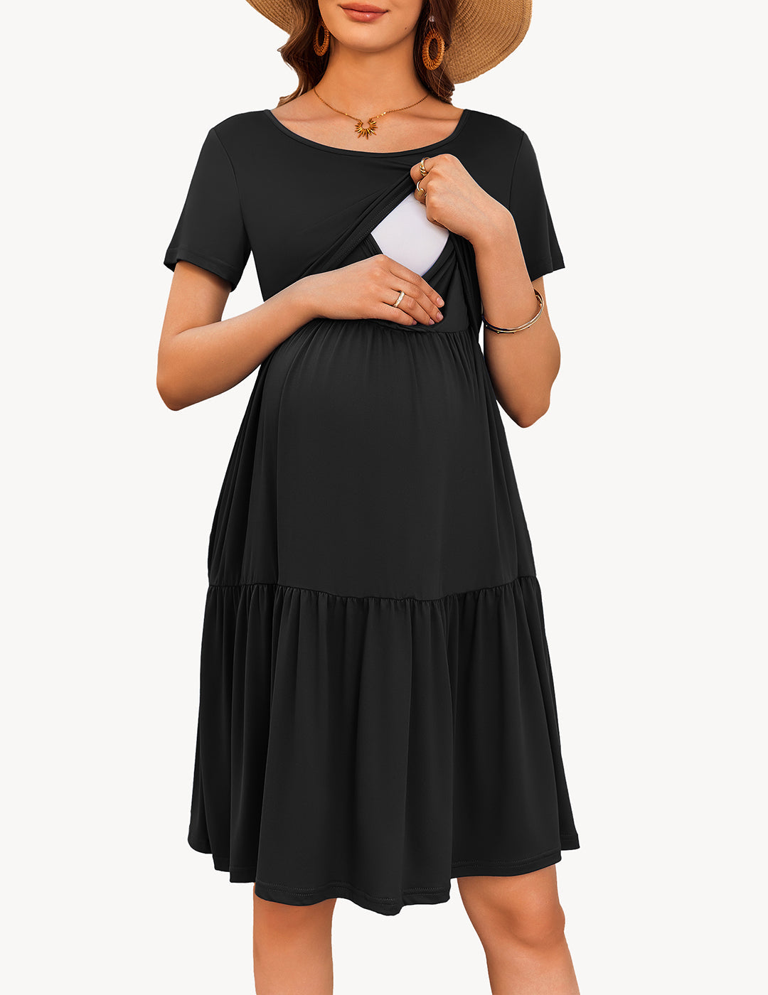 Breastfeeding Knee Length Maternity Dresses