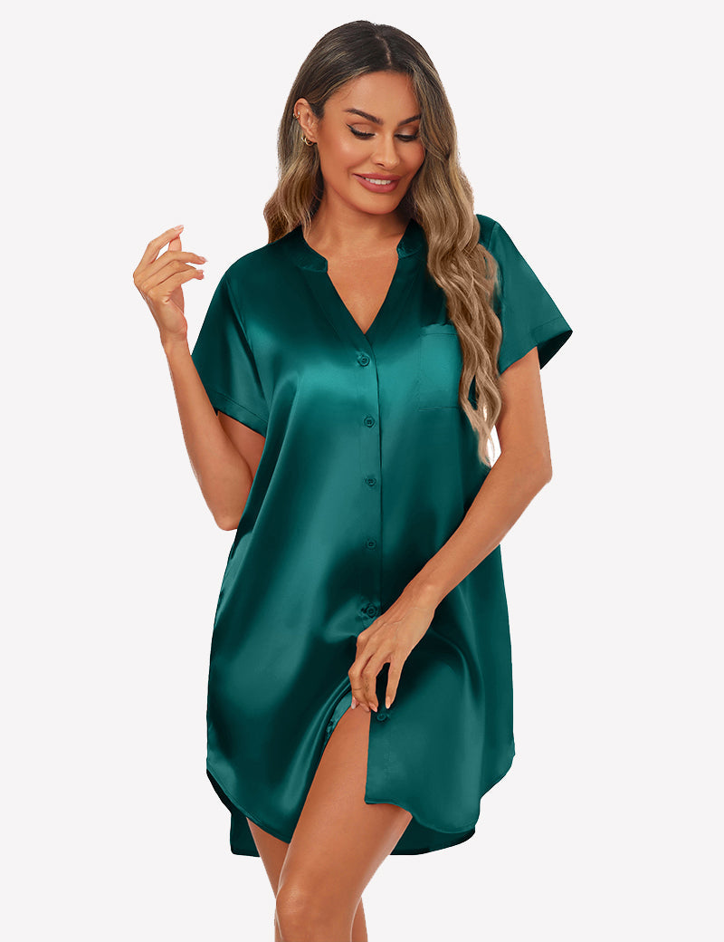 Soft Silky Button Down Sleepshirts (US Only)